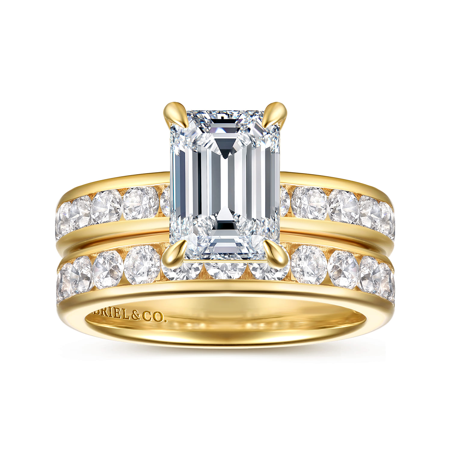 14K Yellow Gold Matching Diamond Wedding Band - 0.8 ct - Shot 4