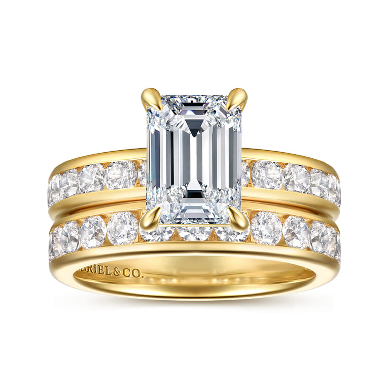 14K Yellow Gold Matching Diamond Wedding Band - 0.8 ct - Shot 4