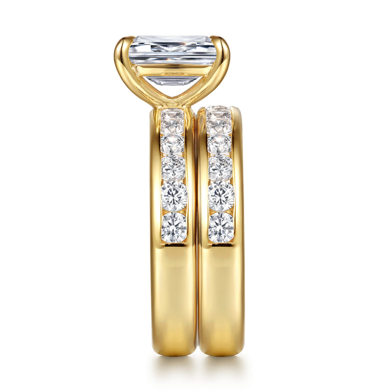 14K Yellow Gold Matching Diamond Wedding Band - 0.8 ct - Shot 4