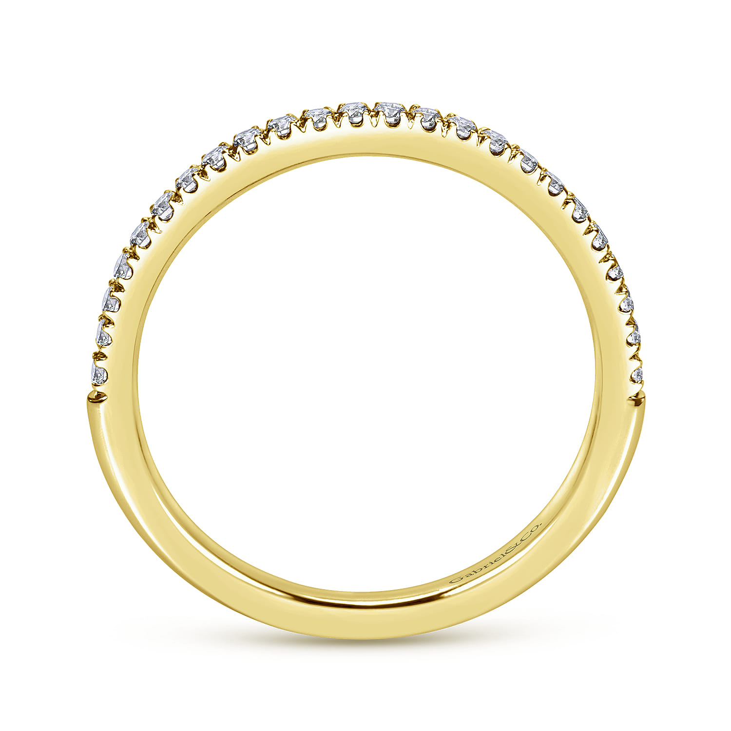 14K Yellow Gold Matching Diamond Wedding Band - 0.17 ct - Shot 2