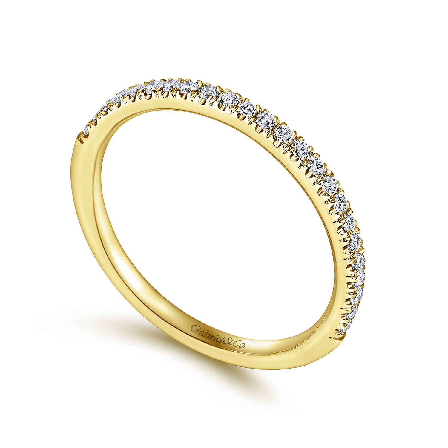 14K Yellow Gold Matching Diamond Wedding Band - 0.17 ct - Shot 3