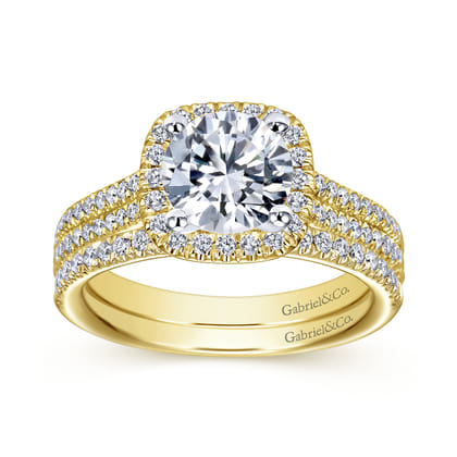 14K Yellow Gold Matching Diamond Wedding Band