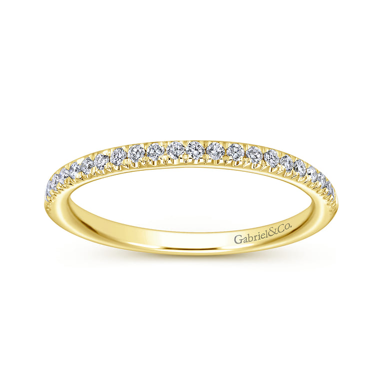 14K Yellow Gold Matching Diamond Wedding Band - 0.17 ct - Shot 5