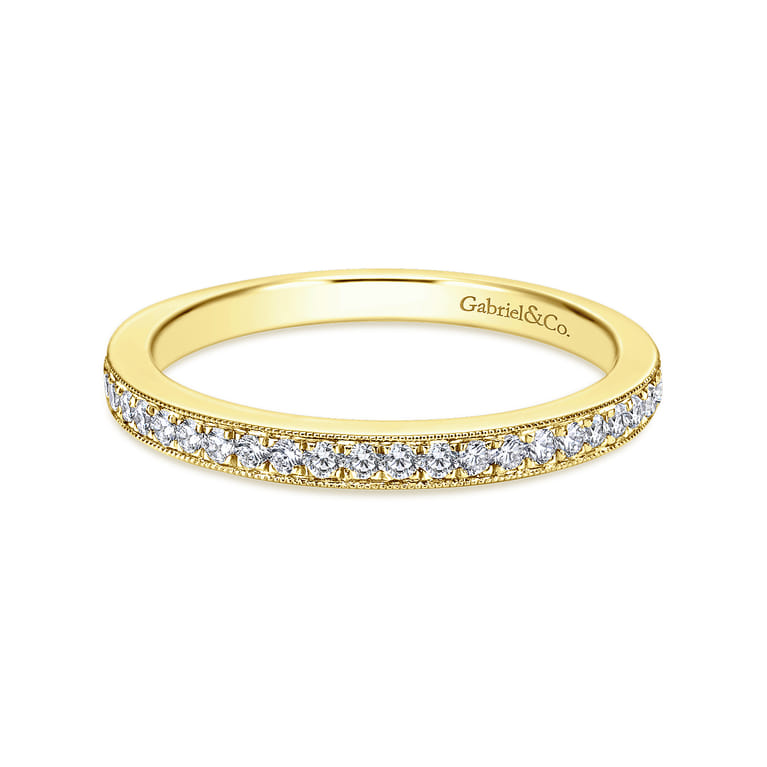 14K Yellow Gold Matching Wedding Band - 0.14 ct - Shot 1