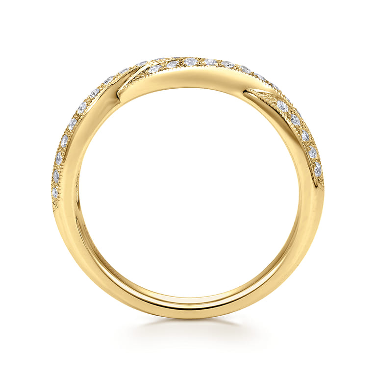14K Yellow Gold Matching Wedding Band - 0.25 ct - Shot 2
