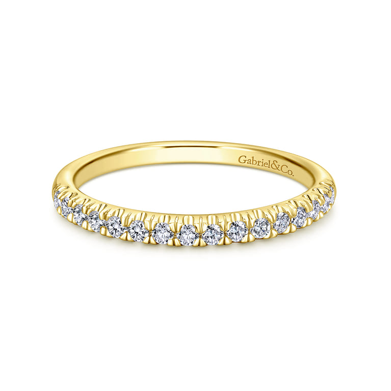 14K Yellow Gold Matching Wedding Band - 0.22 ct - Shot 1