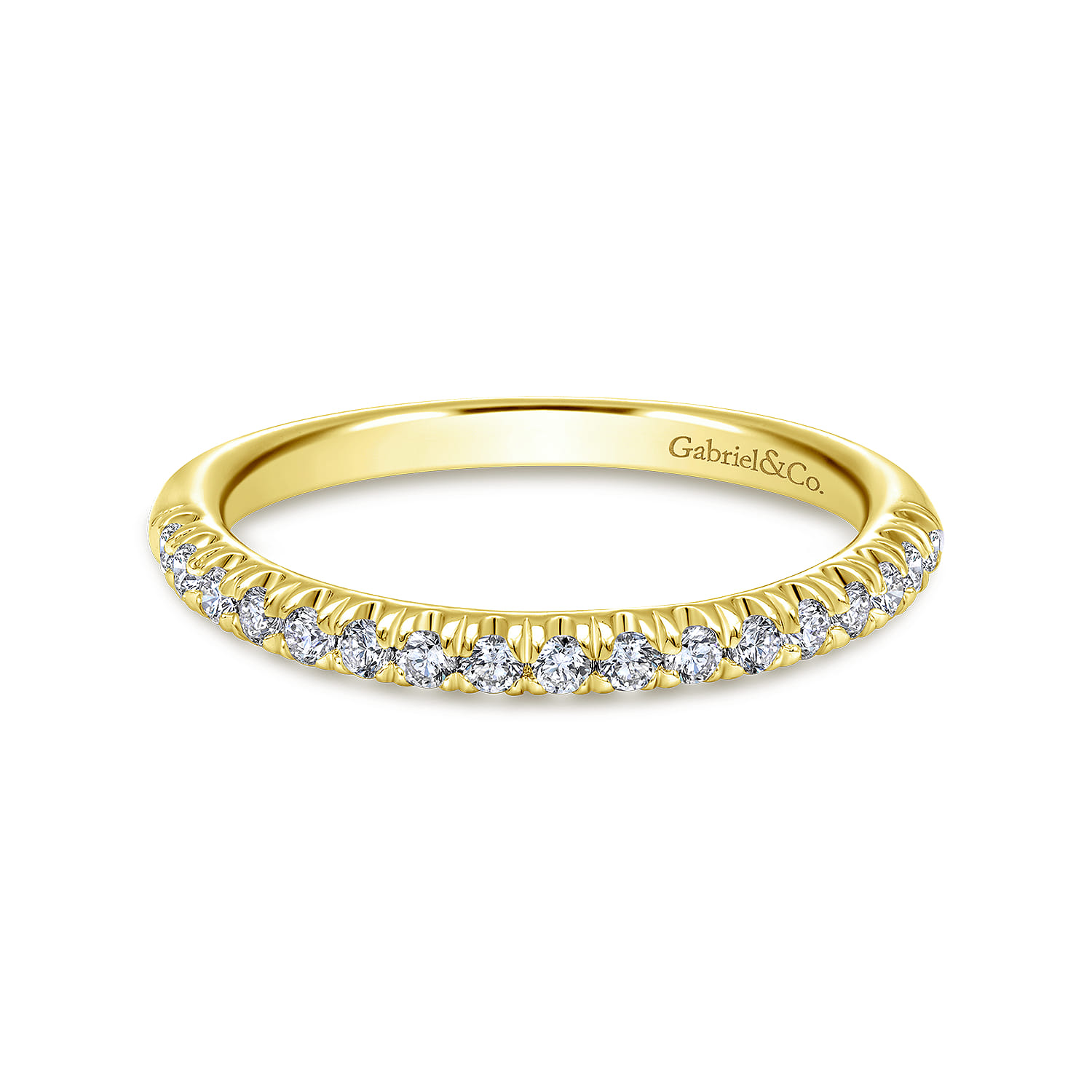 14K Yellow Gold Matching Wedding Band - 0.25 ct - Shot 1