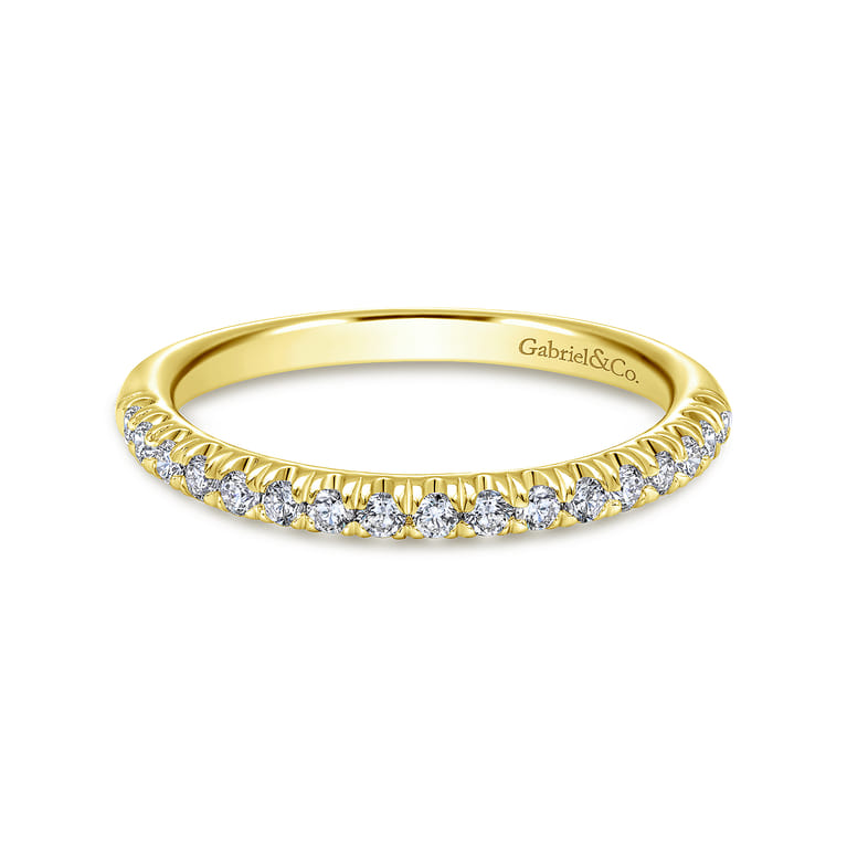 14K Yellow Gold Matching Wedding Band - 0.25 ct - Shot 1