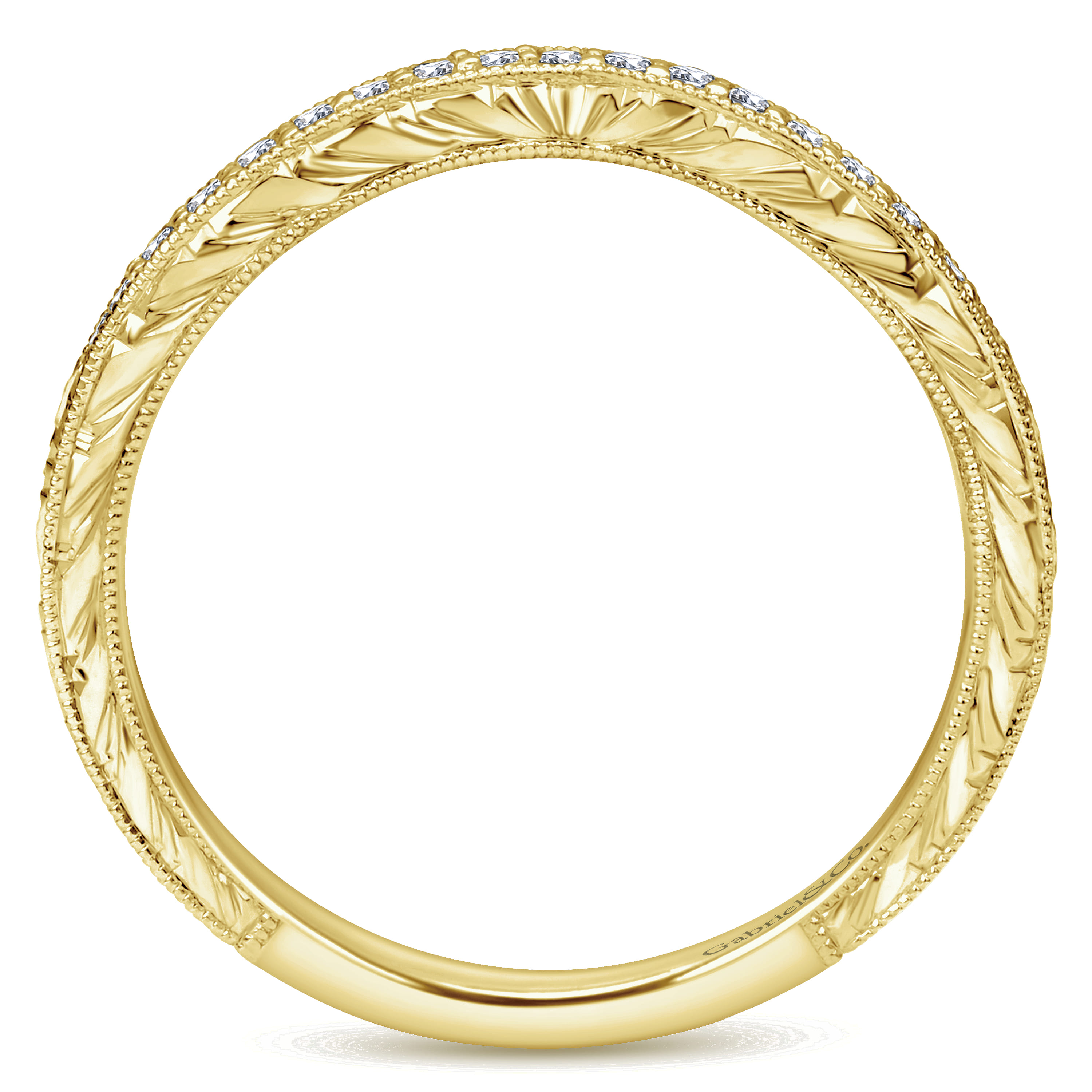 14K Yellow Gold Matching Wedding Band - 0.12 ct - Shot 2