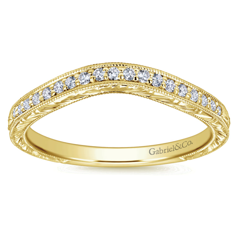 14K Yellow Gold Matching Wedding Band - 0.12 ct - Shot 5