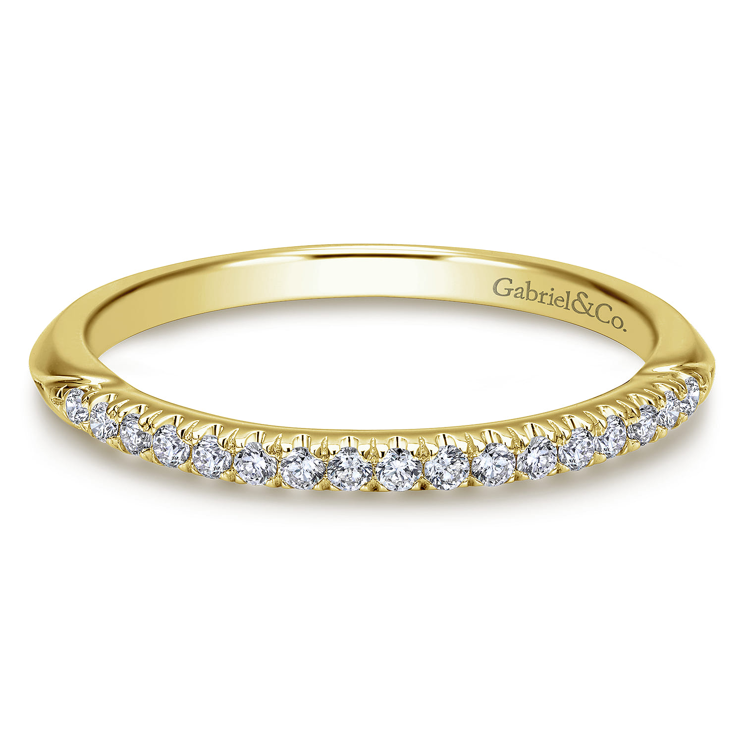 14K Yellow Gold Matching Wedding Band - 0.12 ct - Shot 1