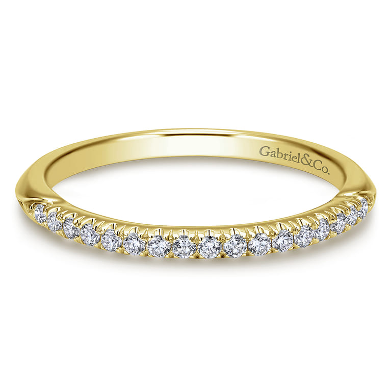 14K Yellow Gold Matching Wedding Band - 0.12 ct - Shot 1
