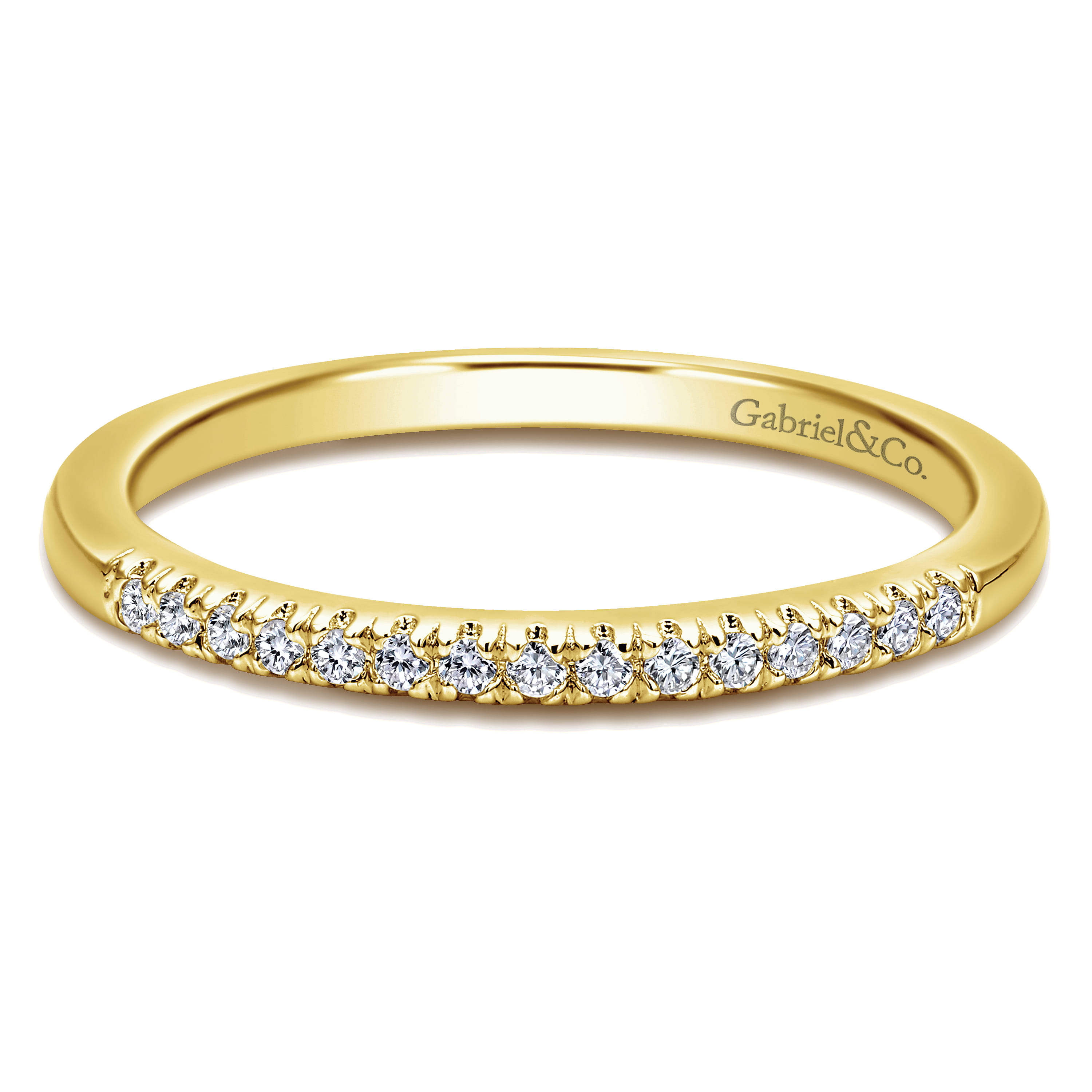 14K Yellow Gold Matching Wedding Band - 0.1 ct - Shot 1