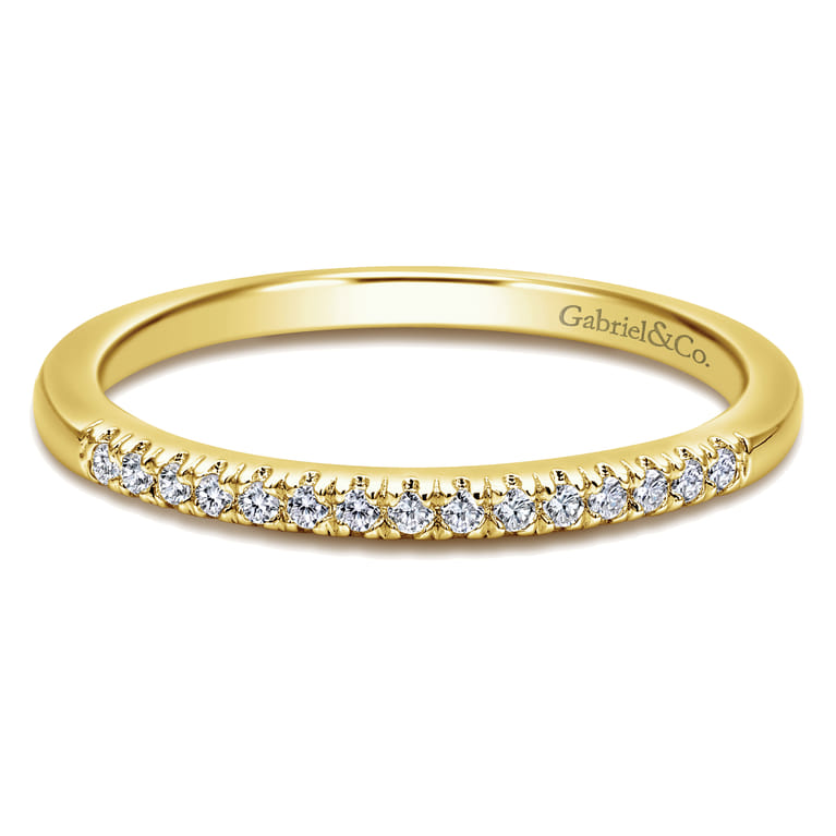 14K Yellow Gold Matching Wedding Band - 0.1 ct - Shot 1