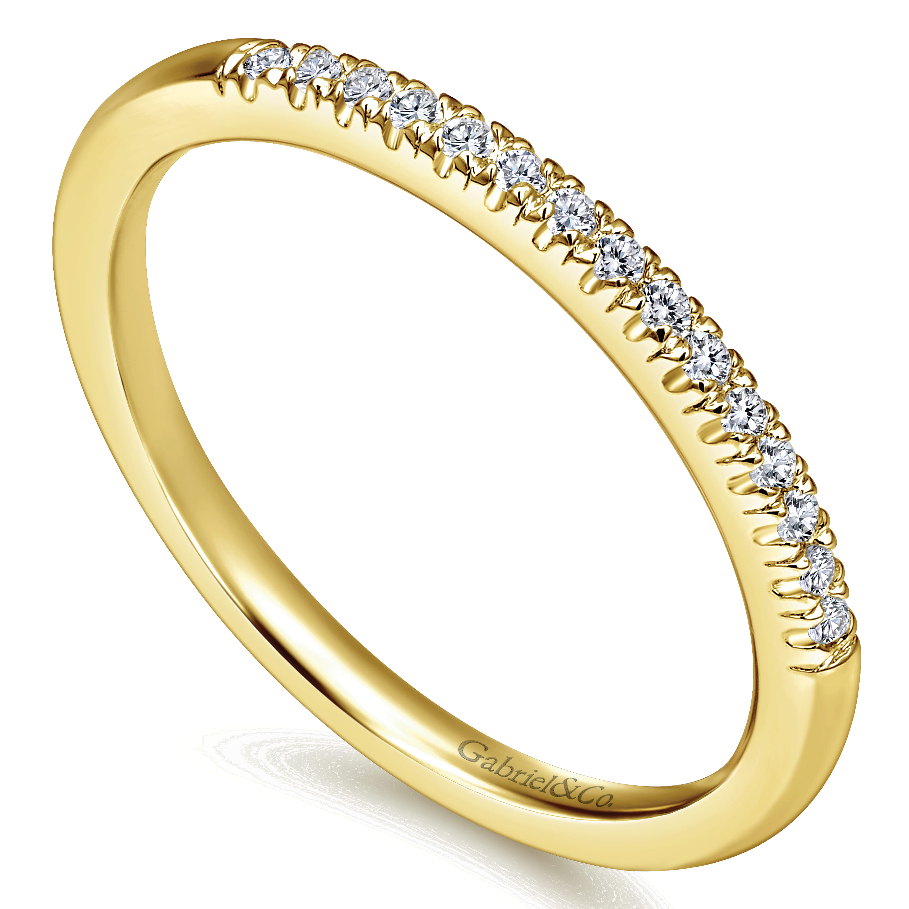 14K Yellow Gold Matching Wedding Band - 0.1 ct - Shot 3