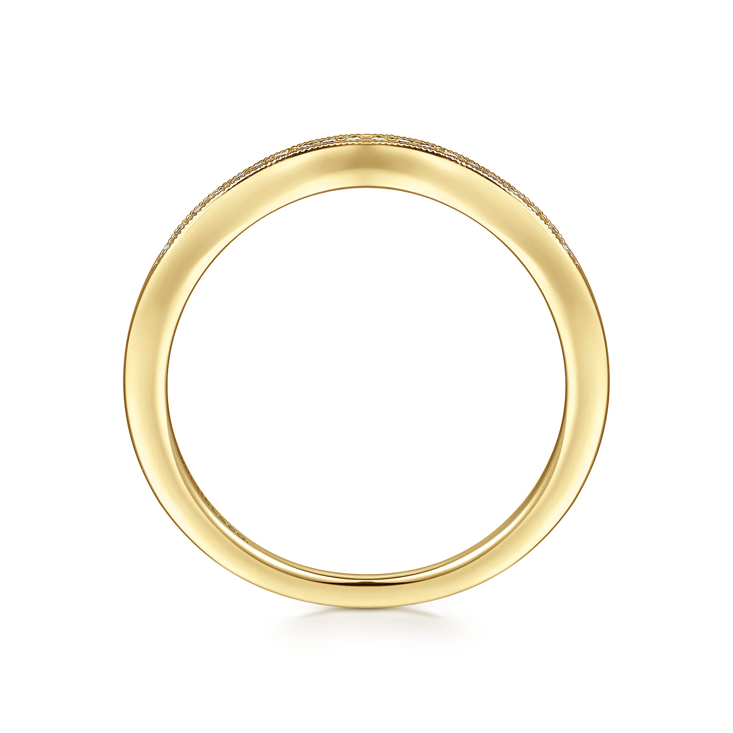 14K Yellow Gold Matching Wedding Band - 0.05 ct - Shot 2