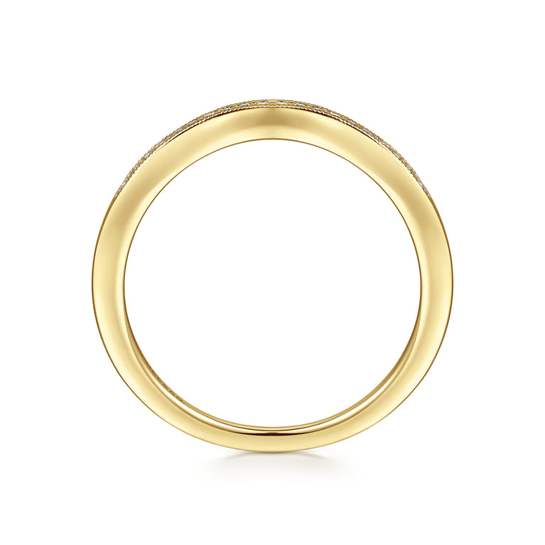 14K Yellow Gold Matching Wedding Band - 0.05 ct - Shot 2