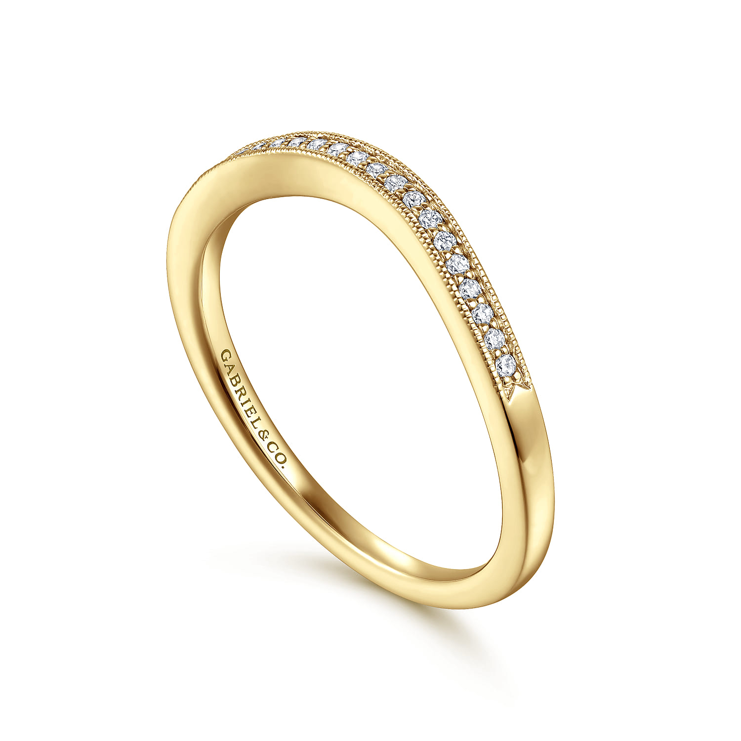 14K Yellow Gold Matching Wedding Band - 0.05 ct - Shot 3