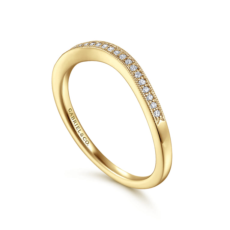 14K Yellow Gold Matching Wedding Band - 0.05 ct - Shot 3