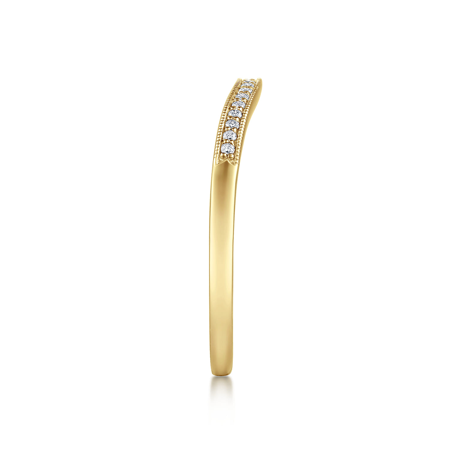 14K Yellow Gold Matching Wedding Band - 0.05 ct - Shot 5