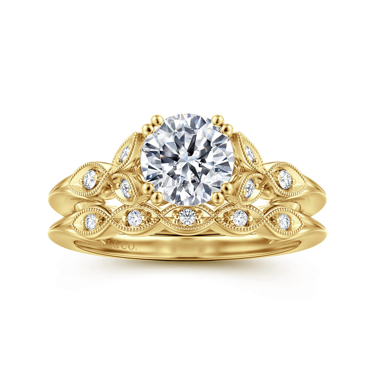 14K Yellow Gold Matching Wedding Band - 0.04 ct - Shot 4