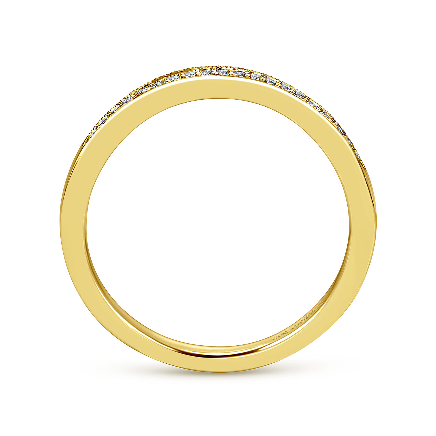 14K Yellow Gold Matching Wedding Band - 0.05 ct - Shot 2