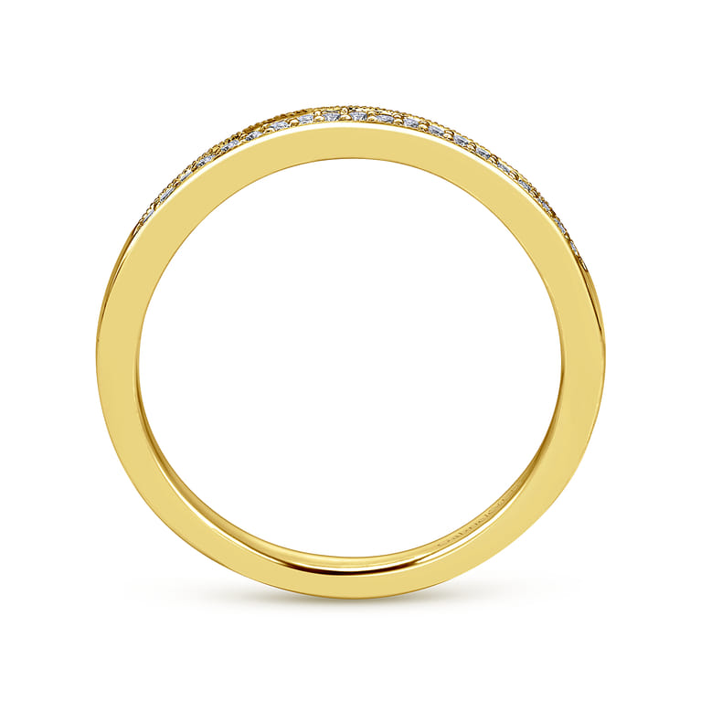 14K Yellow Gold Matching Wedding Band - 0.05 ct - Shot 2