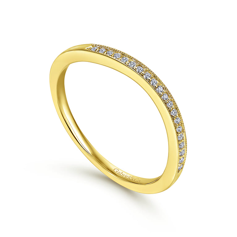 14K Yellow Gold Matching Wedding Band - 0.05 ct - Shot 3