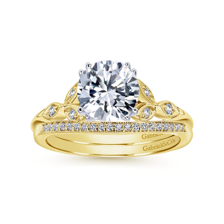 14K Yellow Gold Matching Wedding Band - 0.05 ct - Shot 4