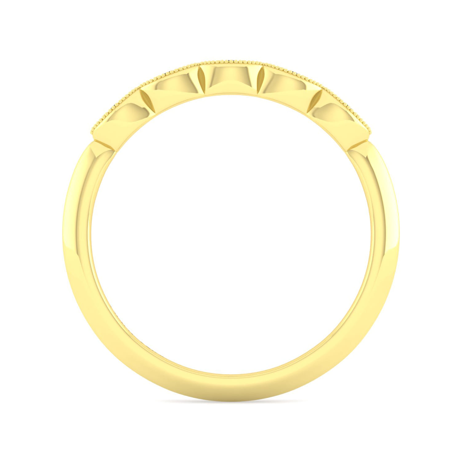 14K Yellow Gold Matching Wedding Band - 0.03 ct - Shot 2