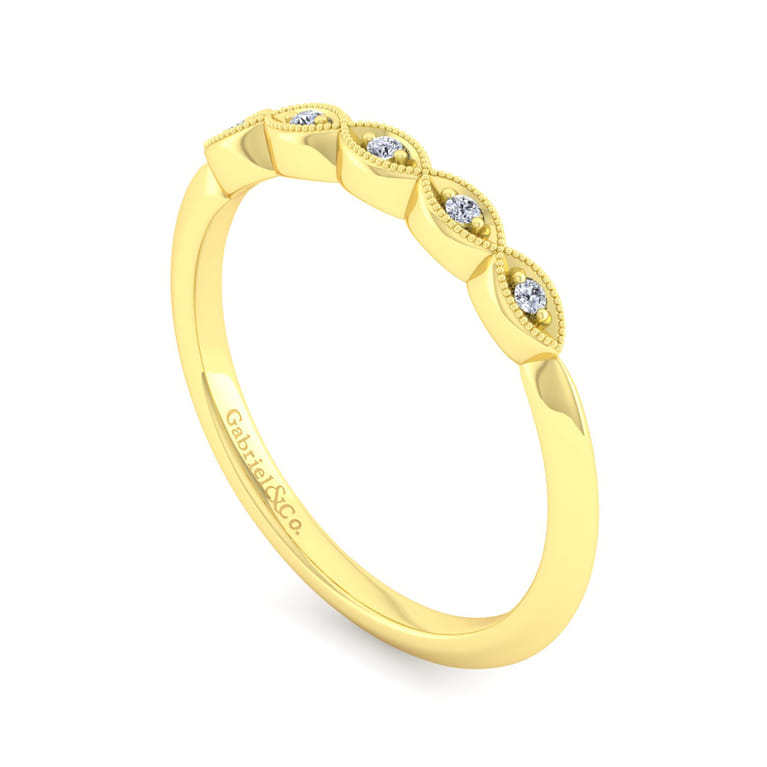 14K Yellow Gold Matching Wedding Band - 0.03 ct - Shot 3