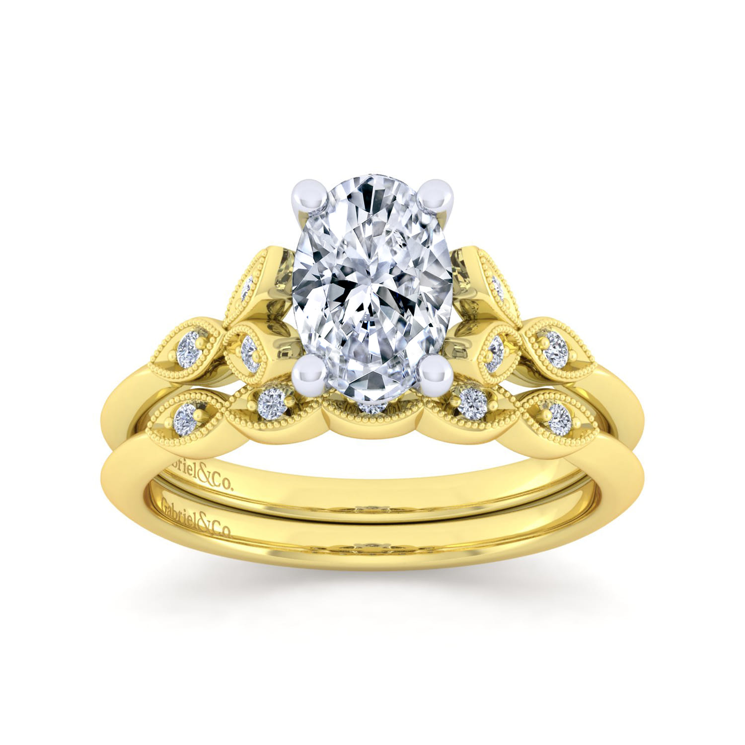 14K Yellow Gold Matching Wedding Band - 0.03 ct - Shot 4