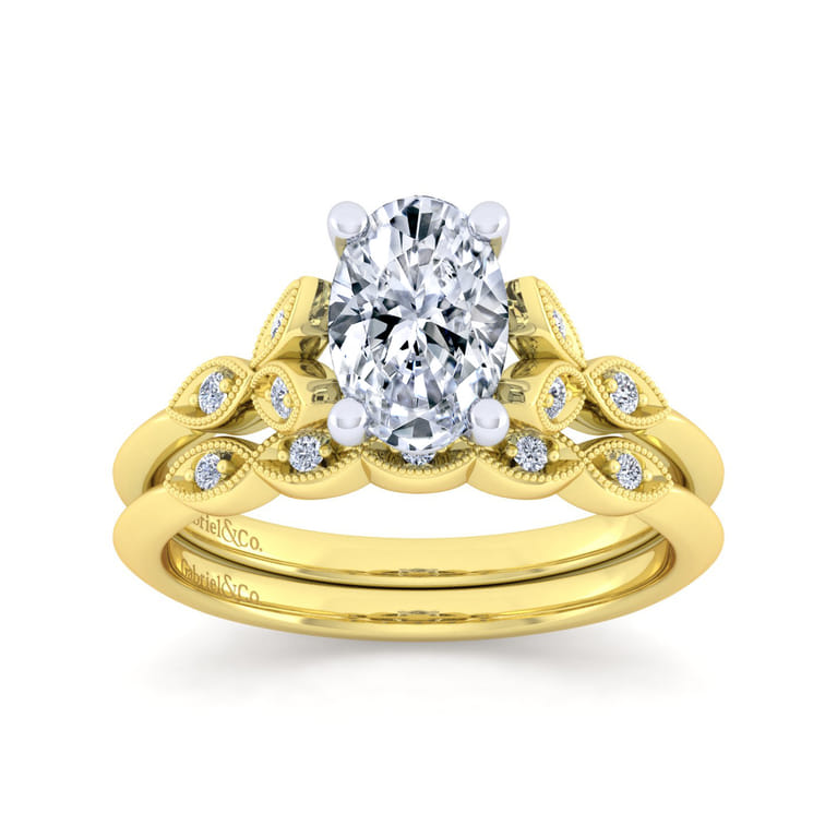 14K Yellow Gold Matching Wedding Band - 0.03 ct - Shot 4