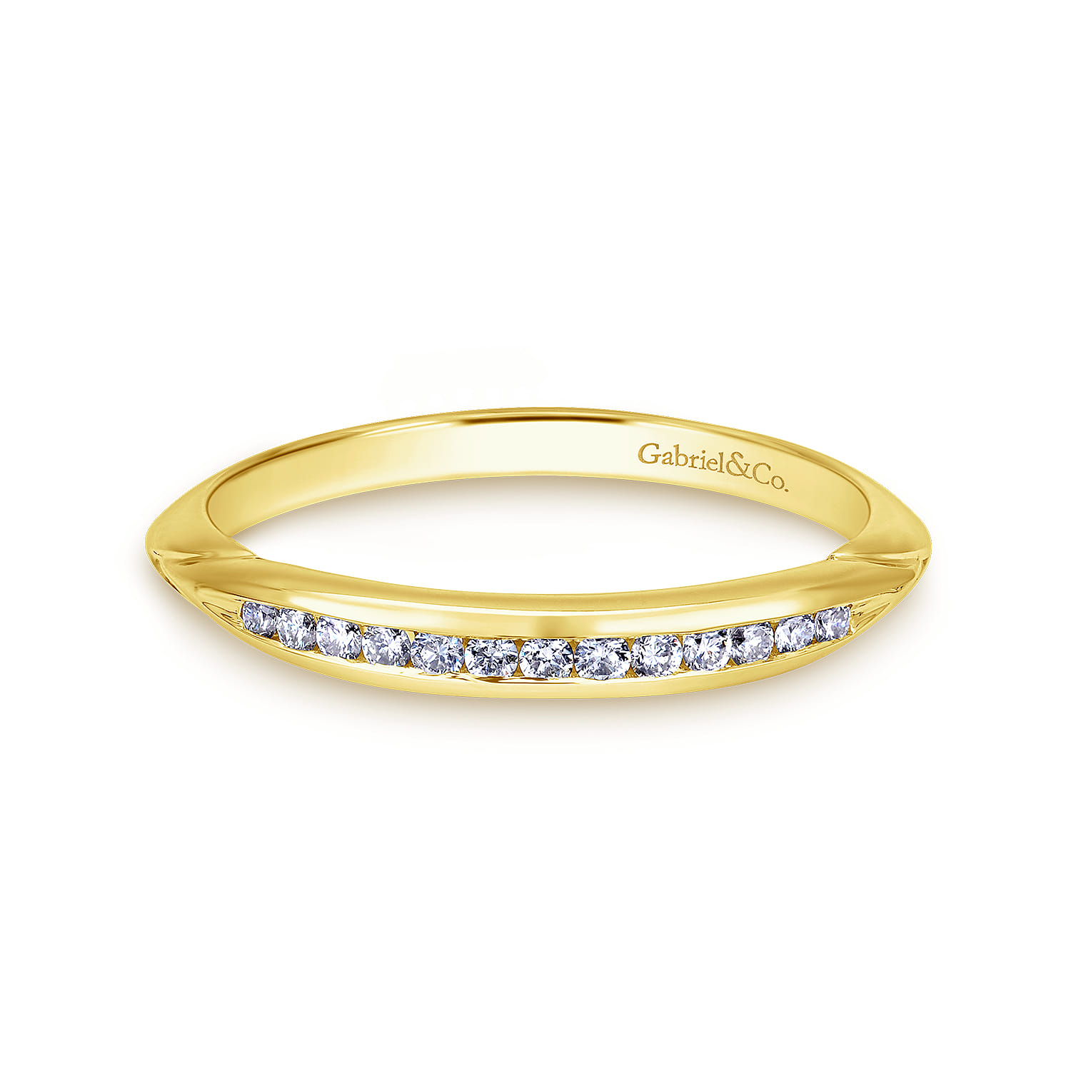 14K Yellow Gold Matching Wedding Band - 0.12 ct - Shot 1