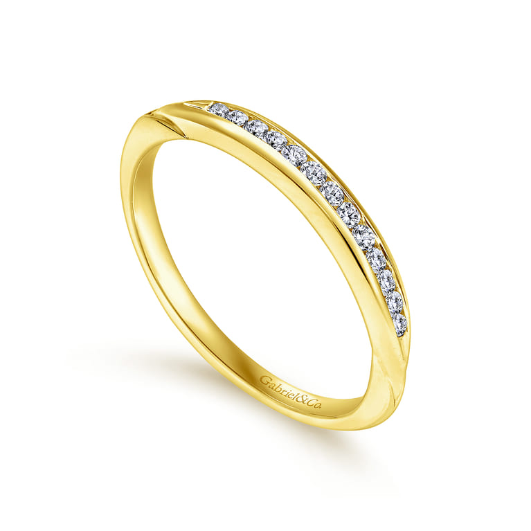 14K Yellow Gold Matching Wedding Band - 0.12 ct - Shot 3