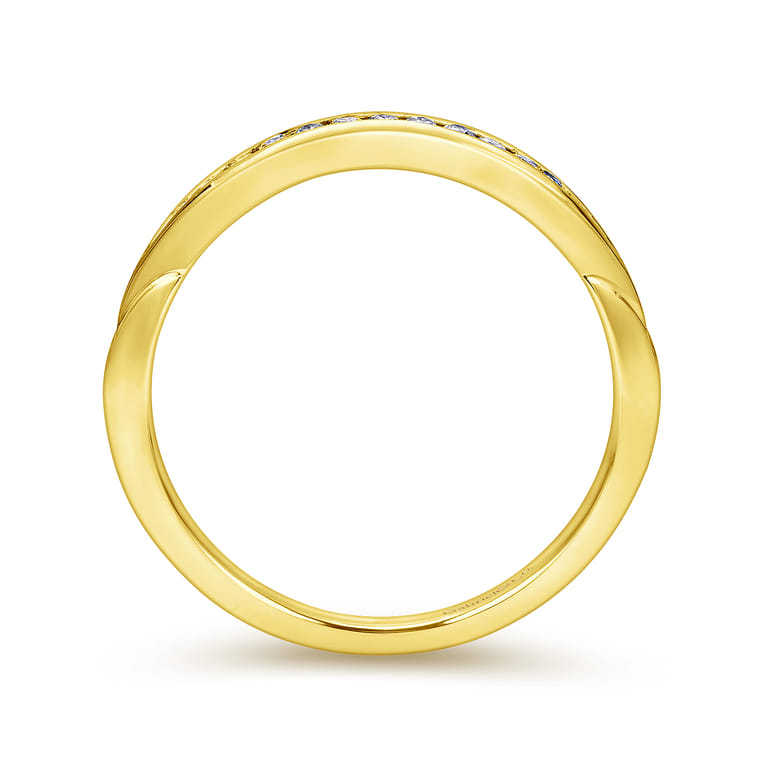 14K Yellow Gold Matching Wedding Band - 0.12 ct - Shot 2