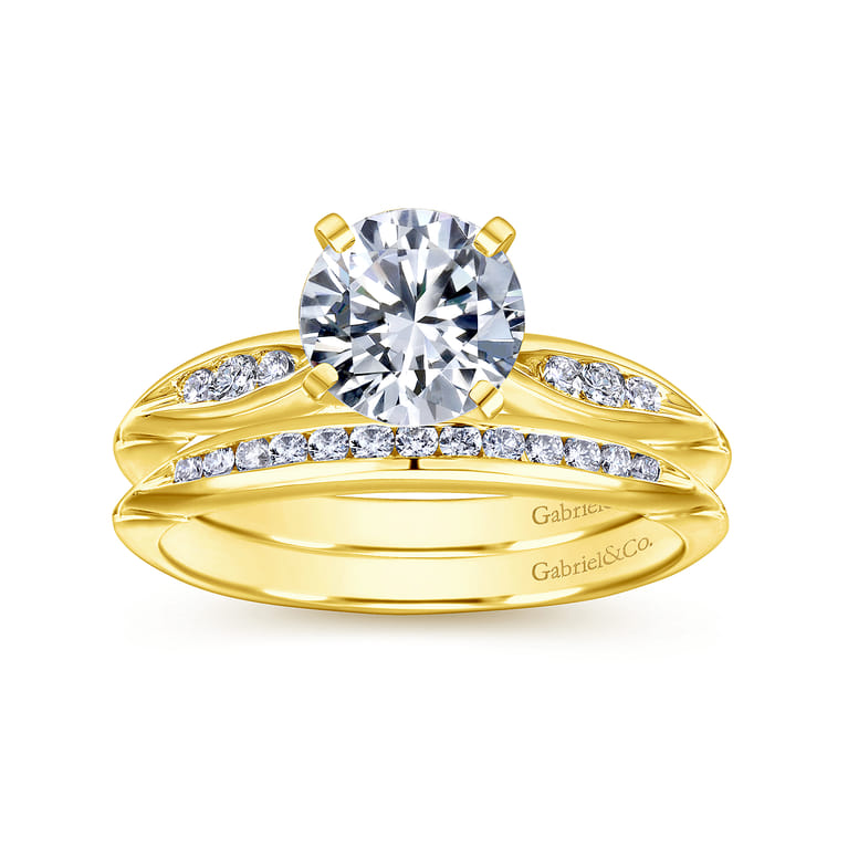 14K Yellow Gold Matching Wedding Band - 0.12 ct - Shot 4