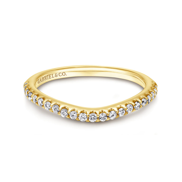 14K Yellow Gold Matching Wedding Band - 0.21 ct - Shot 1