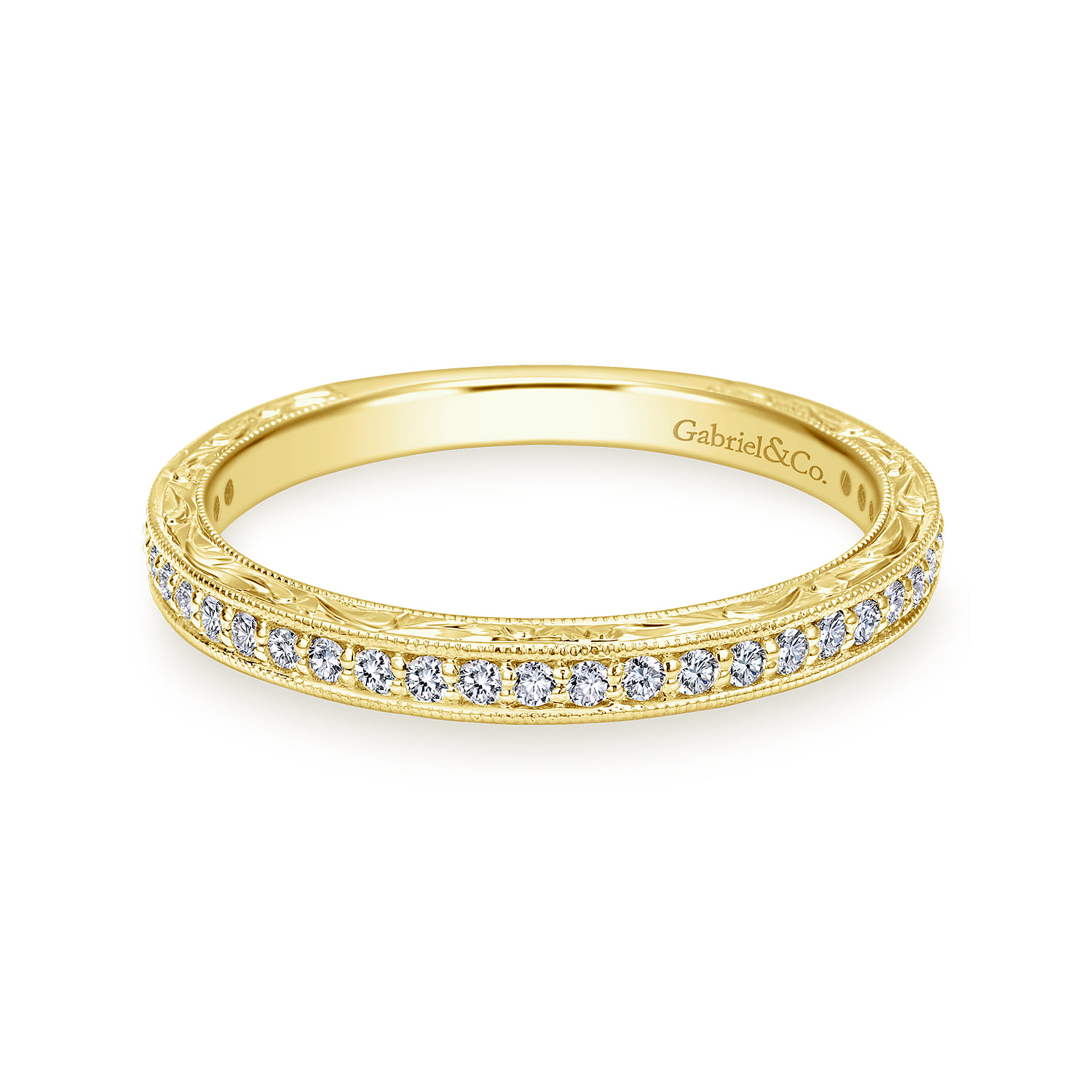 14K Yellow Gold Matching Wedding Band - 0.25 ct - Shot 1