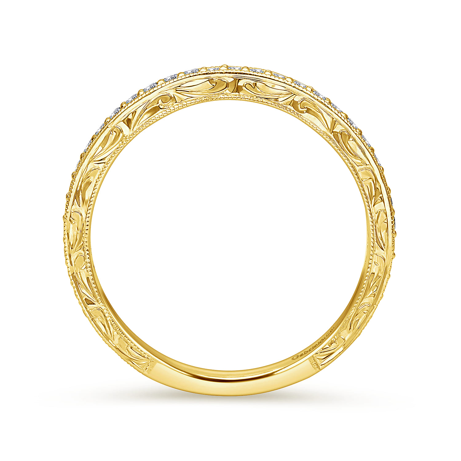 14K Yellow Gold Matching Wedding Band - 0.25 ct - Shot 2