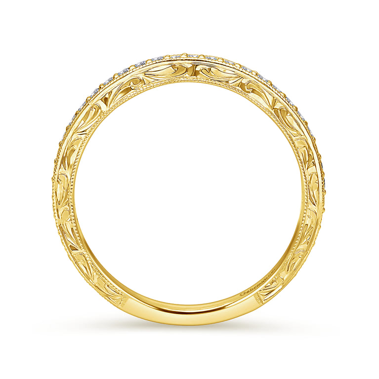 14K Yellow Gold Matching Wedding Band - 0.25 ct - Shot 2