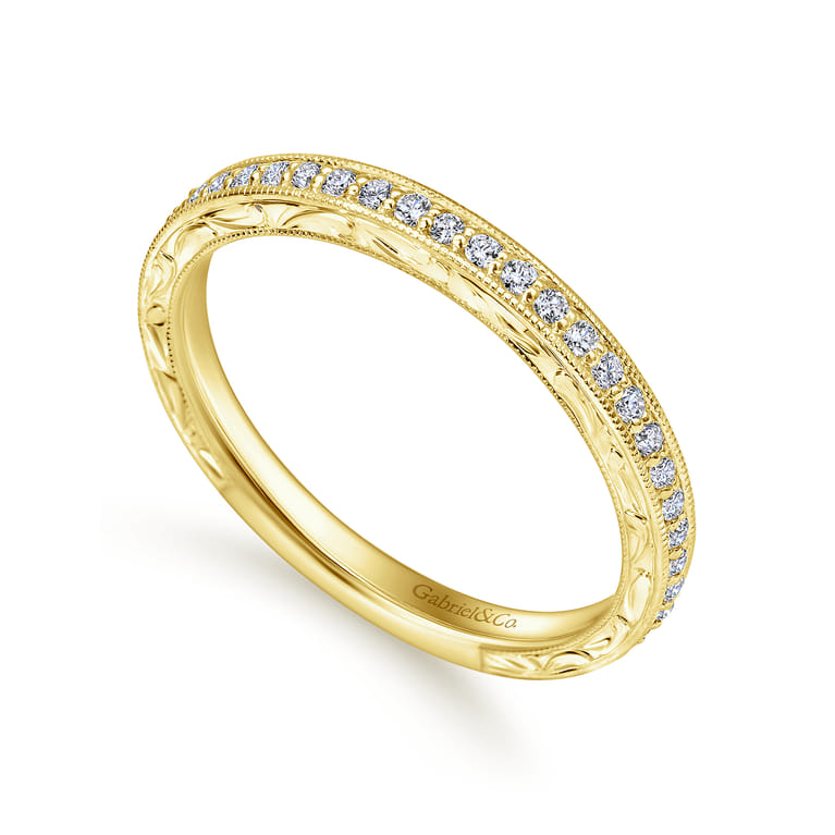 14K Yellow Gold Matching Wedding Band - 0.25 ct - Shot 3