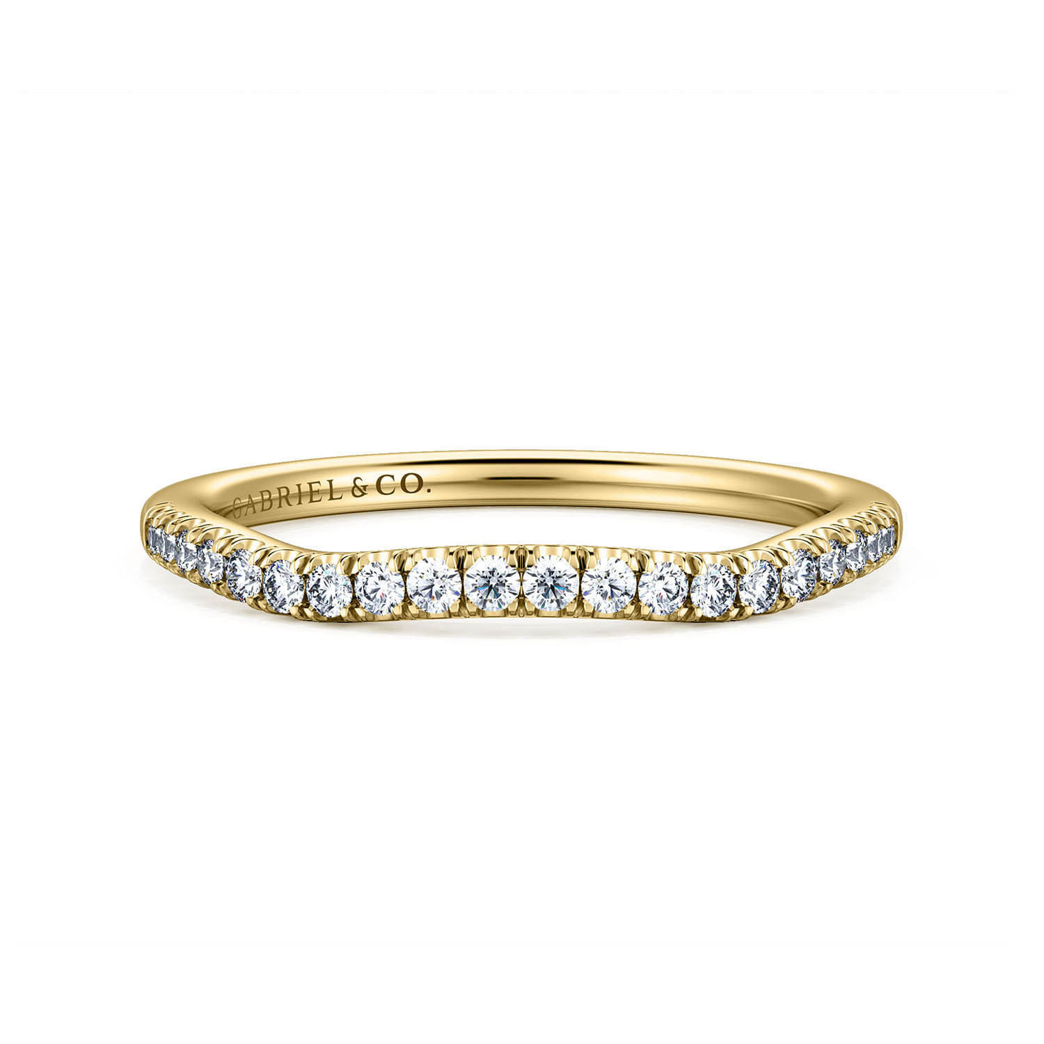 14K Yellow Gold Matching Wedding Band - 0.14 ct - Shot 1