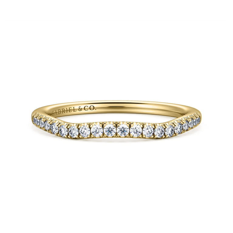 14K Yellow Gold Matching Wedding Band - 0.14 ct - Shot 1