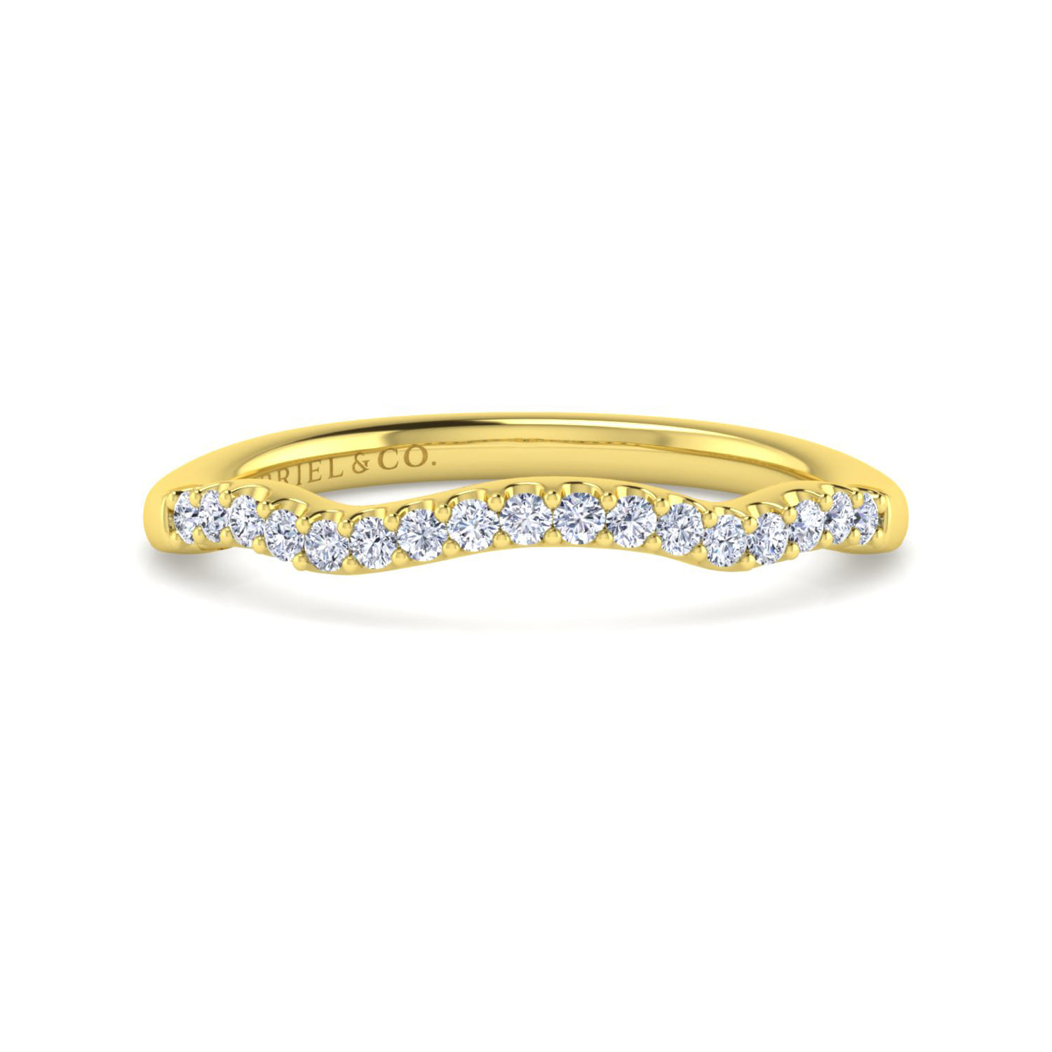 14K Yellow Gold Matching Wedding Band - 0.16 ct - Shot 1