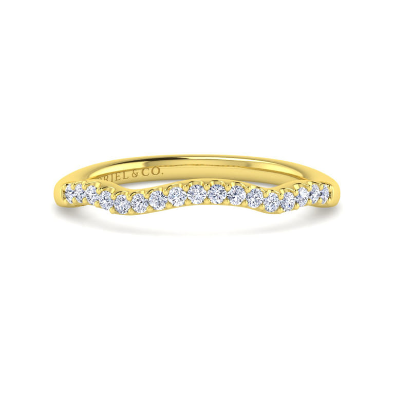 14K Yellow Gold Matching Wedding Band - 0.16 ct - Shot 1