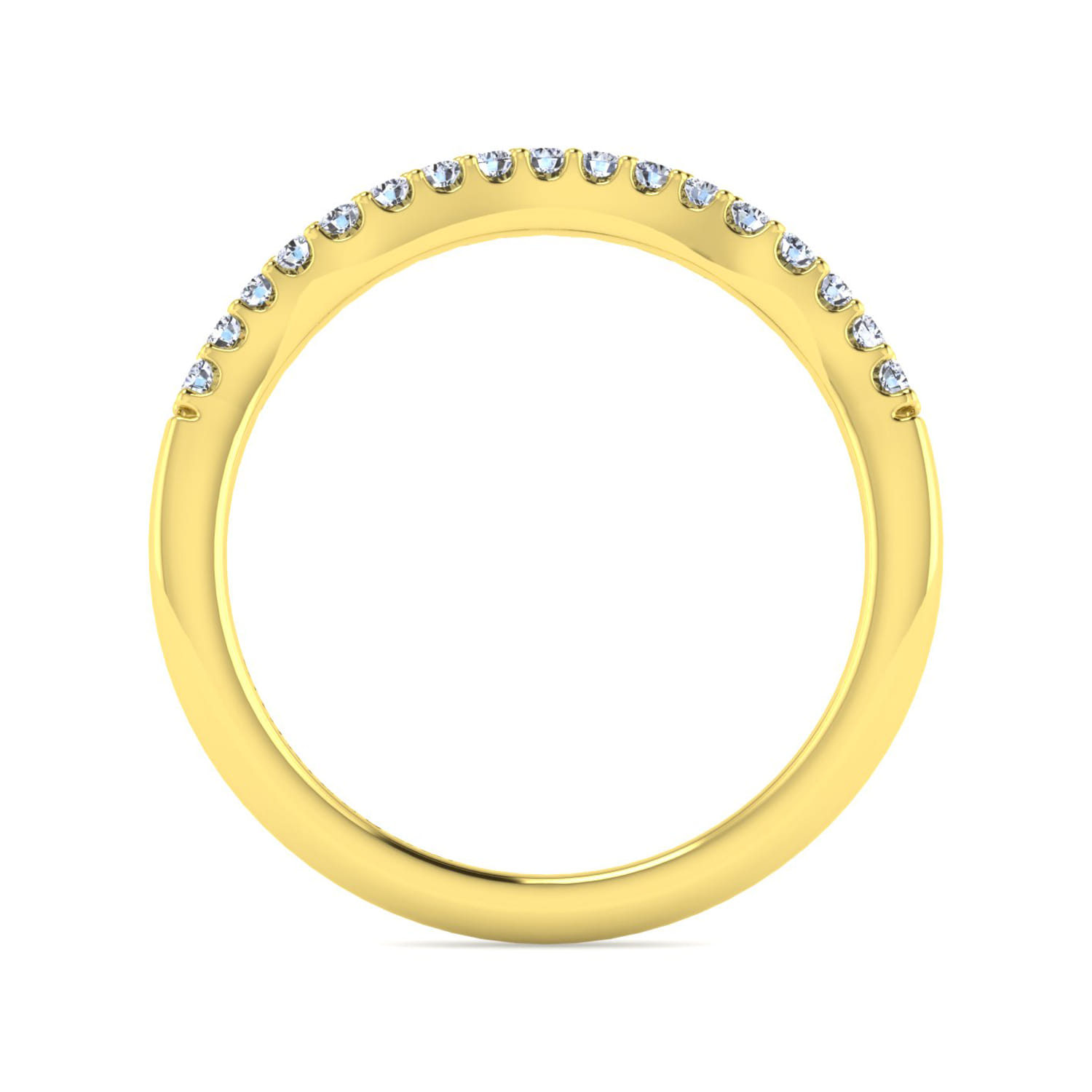 14K Yellow Gold Matching Wedding Band - 0.16 ct - Shot 2