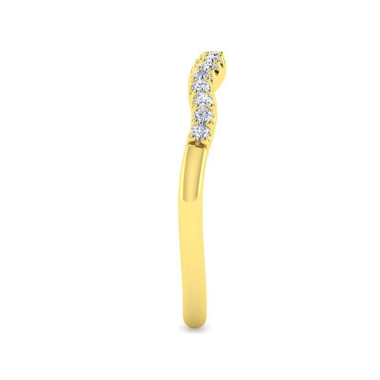 14K Yellow Gold Matching Wedding Band - 0.16 ct - Shot 4