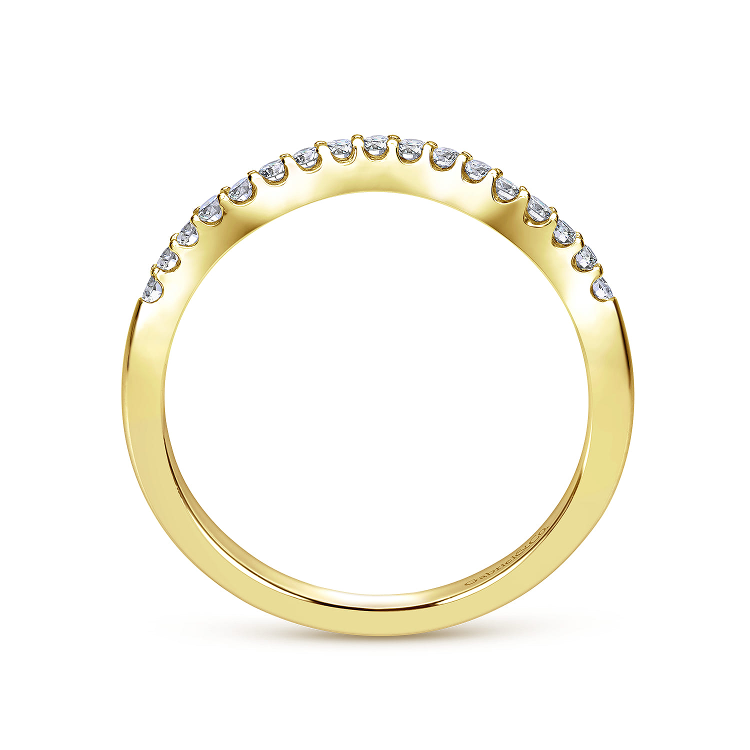 14K Yellow Gold Matching Wedding Band - 0.16 ct - Shot 2