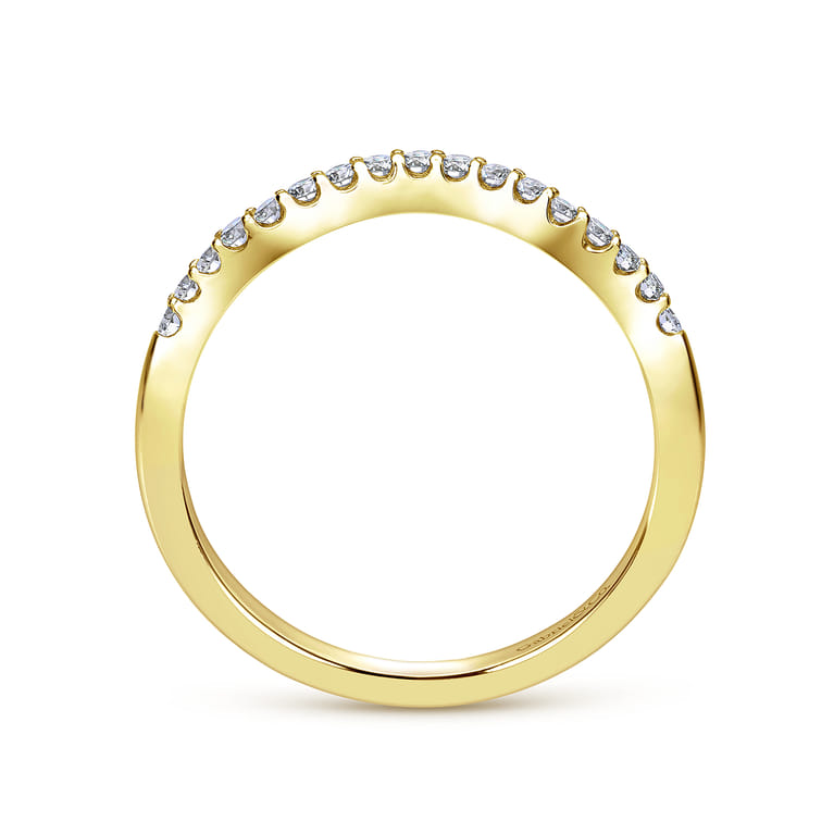 14K Yellow Gold Matching Wedding Band - 0.16 ct - Shot 2